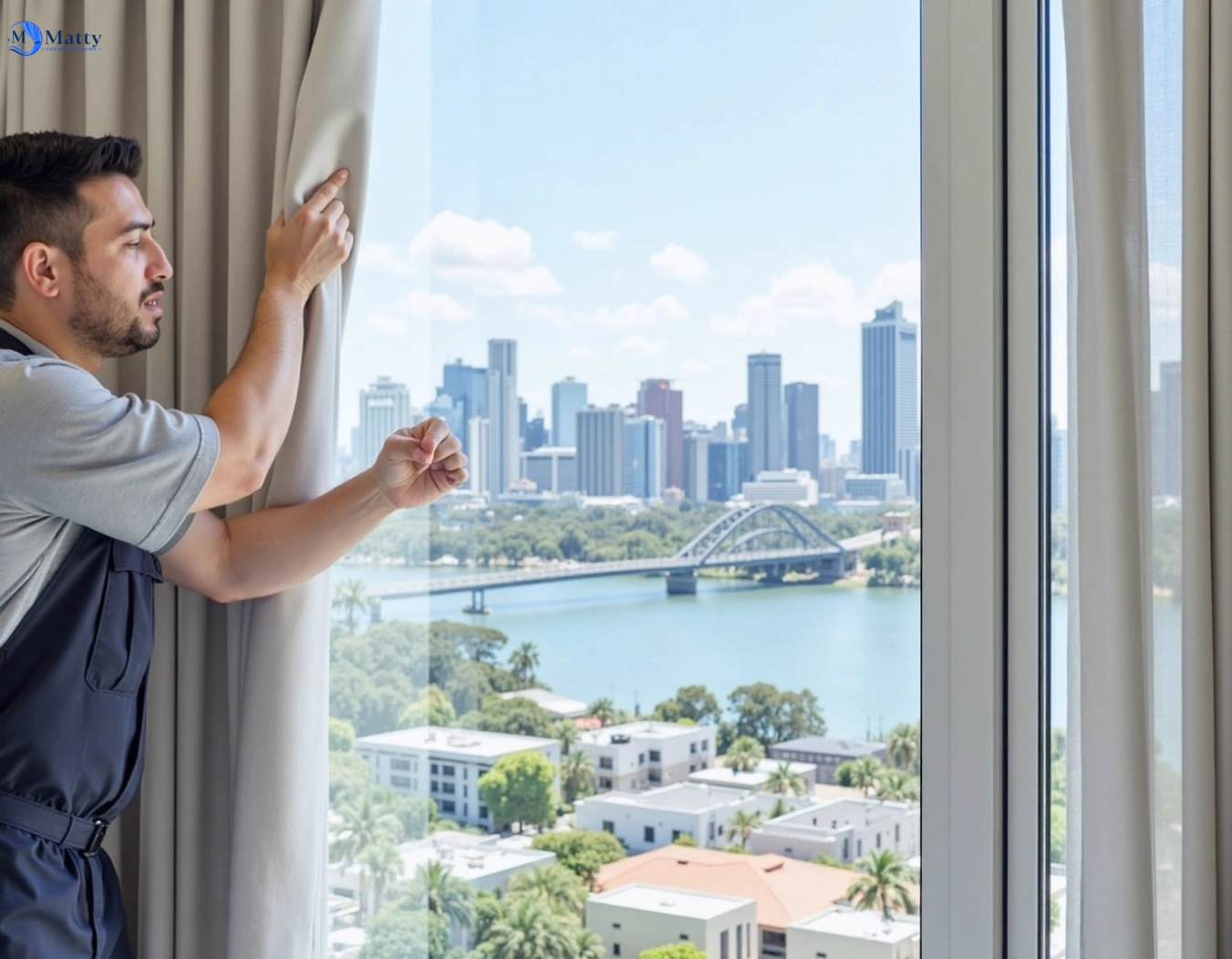 Professional curtain steam cleaning service glenmore-vic QLD by Matty Curtain Cleaning